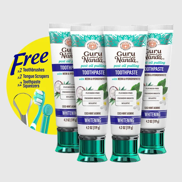Four tubes of hydroxyapatite and neem toothpaste